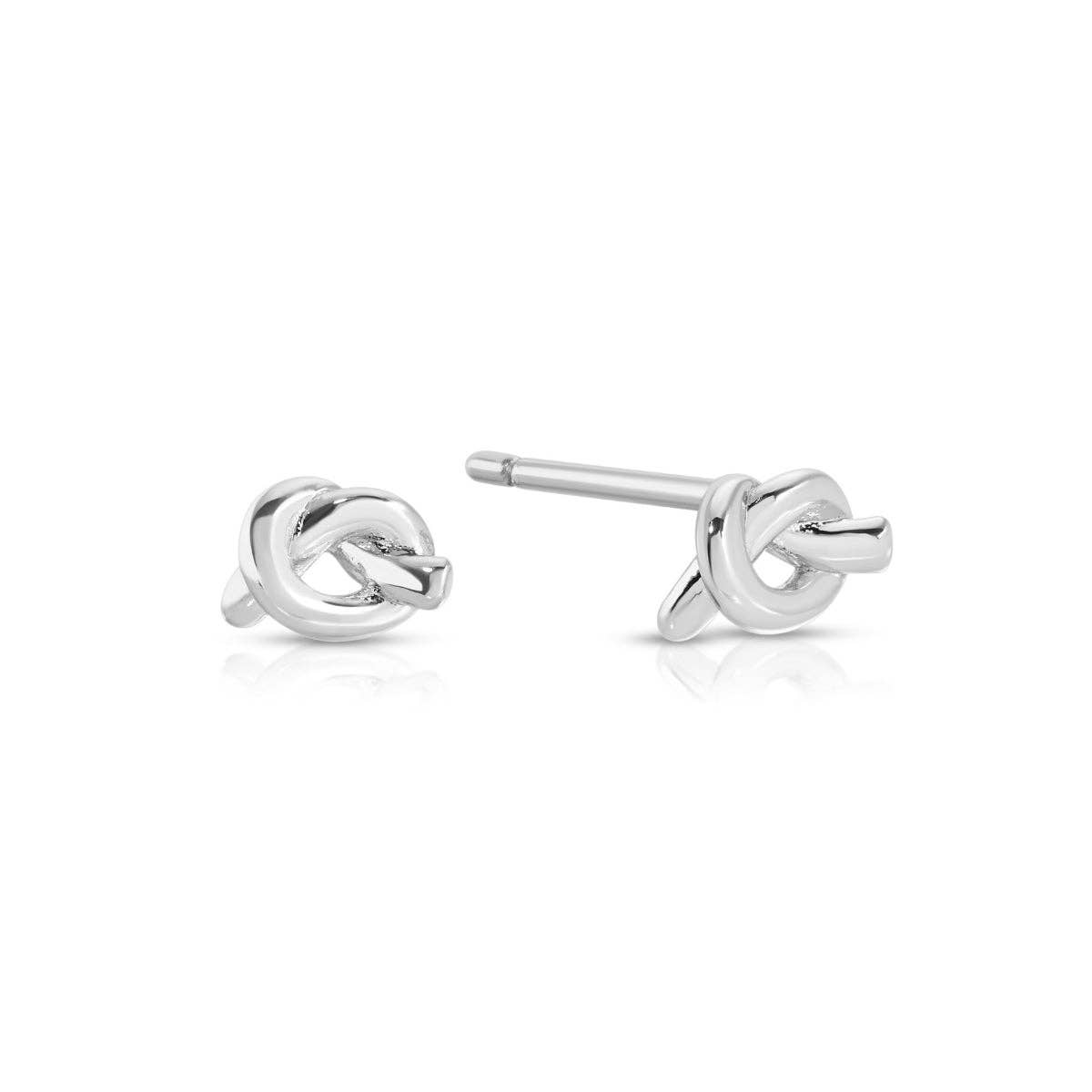 Minimalist Knot Studs on Velvet Tag