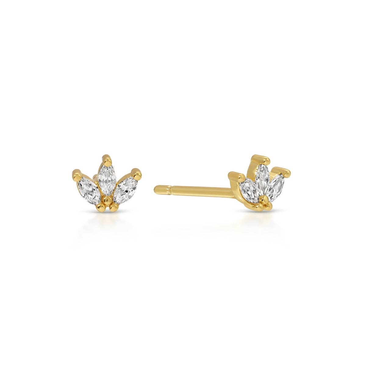 Triple Marquise Cubic Zirconia Studs on Velvet Tag