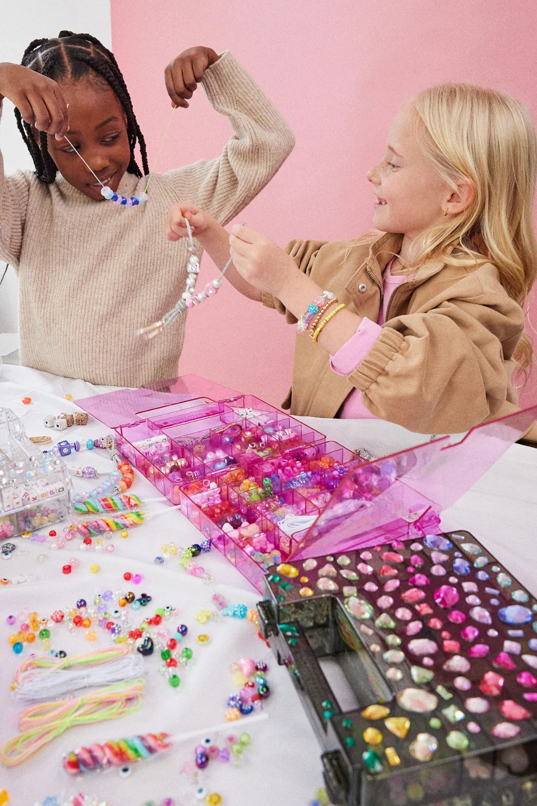 Pink Dream Duo - Baublebar bead kit, bedazzled with gems