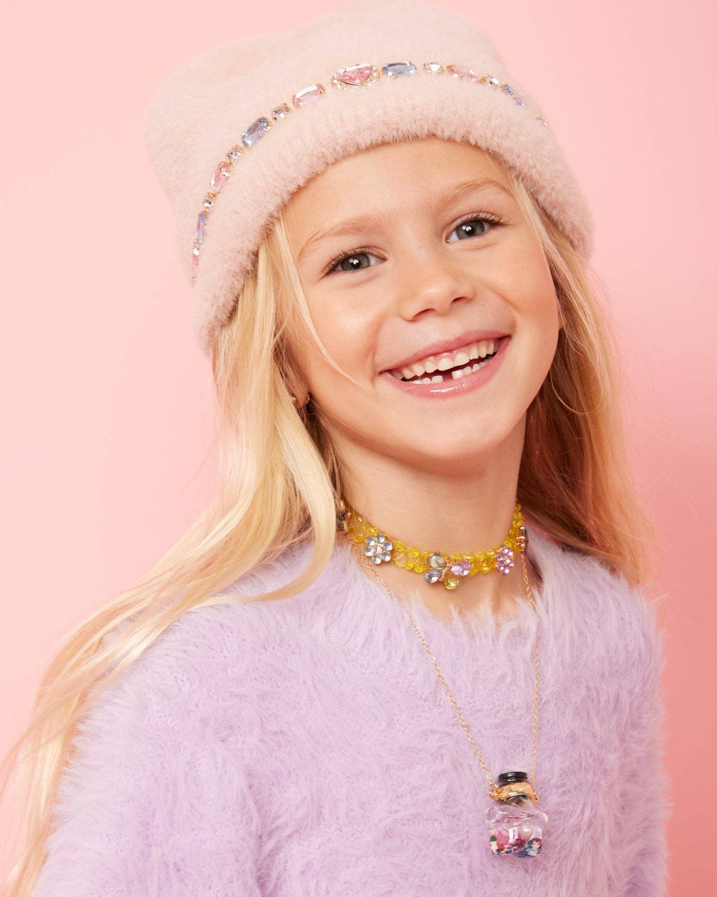 Pink Jeweled Beanie - Super Smalls