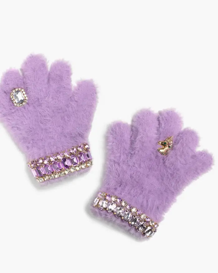 Lavender Jeweled Gloves - Super Smalls