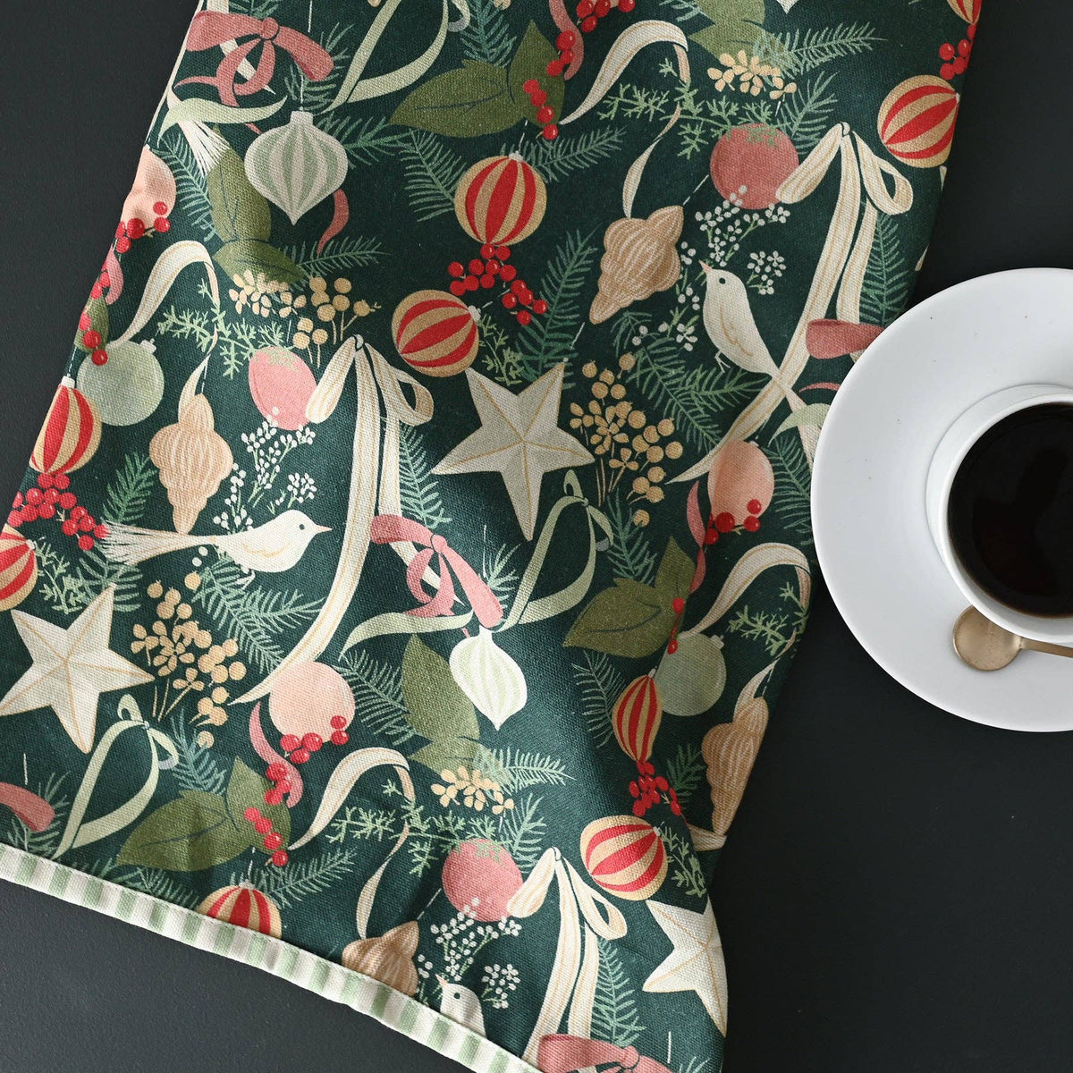 Ornaments and Bows Tea Towel - Amy Heitman