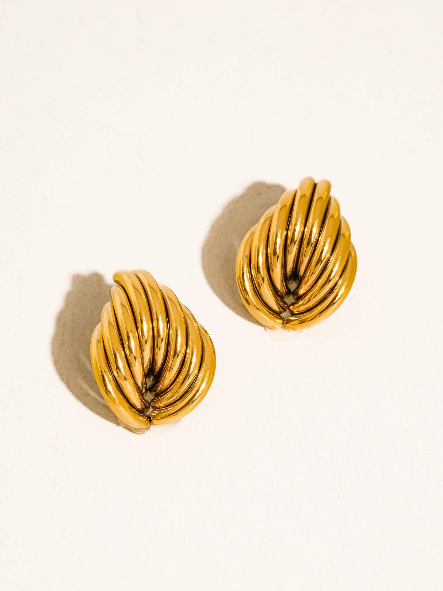 Lysandra 18K Gold Non-Tarnish Layered Teardrop Earrings