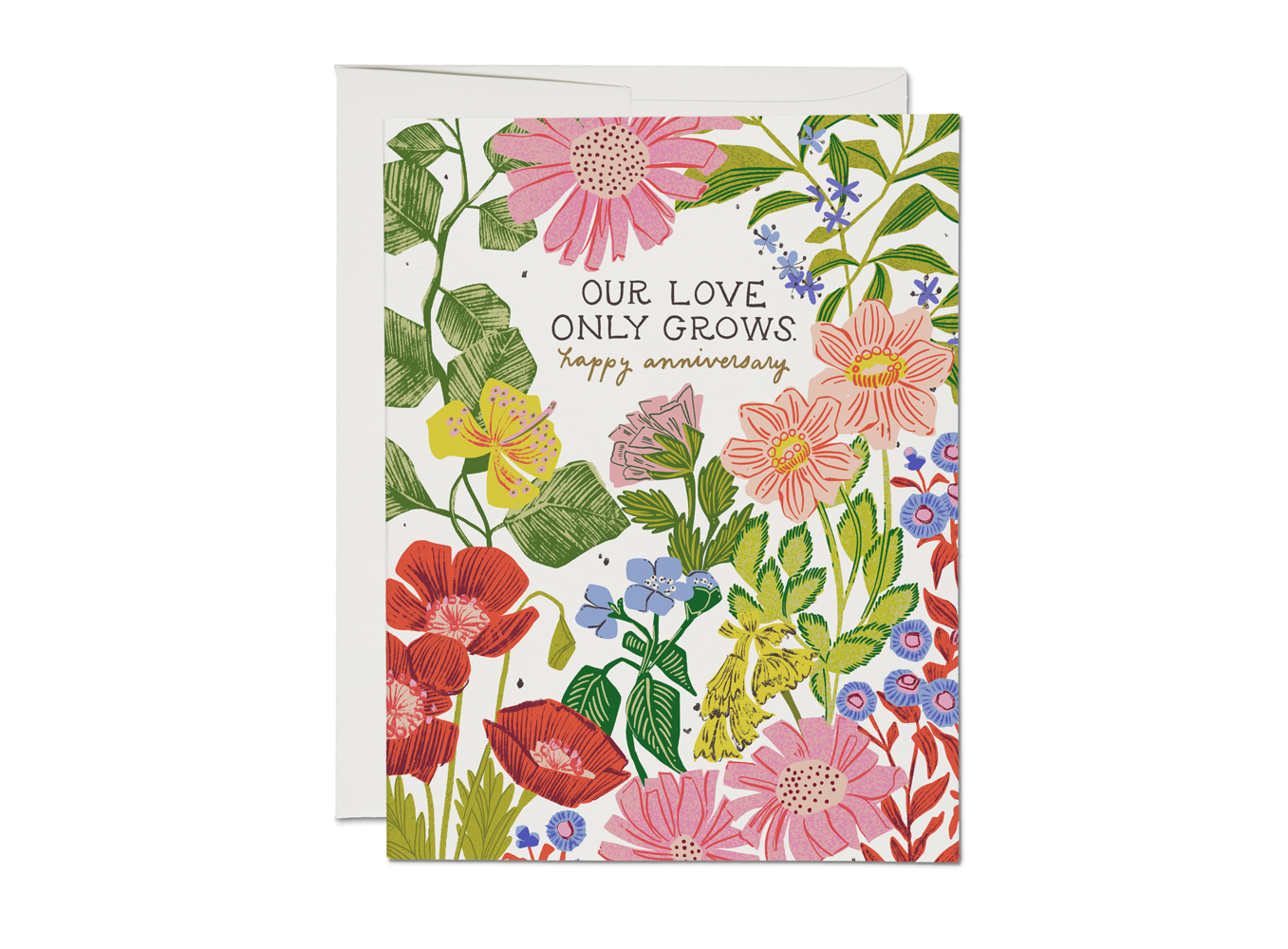Our Love Only Grows anniversary Red Cap Cards