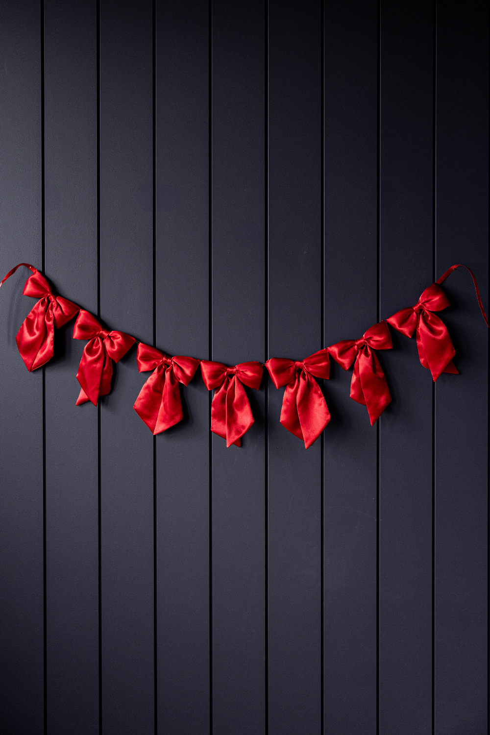 Bow Garland Red Satin Fabric