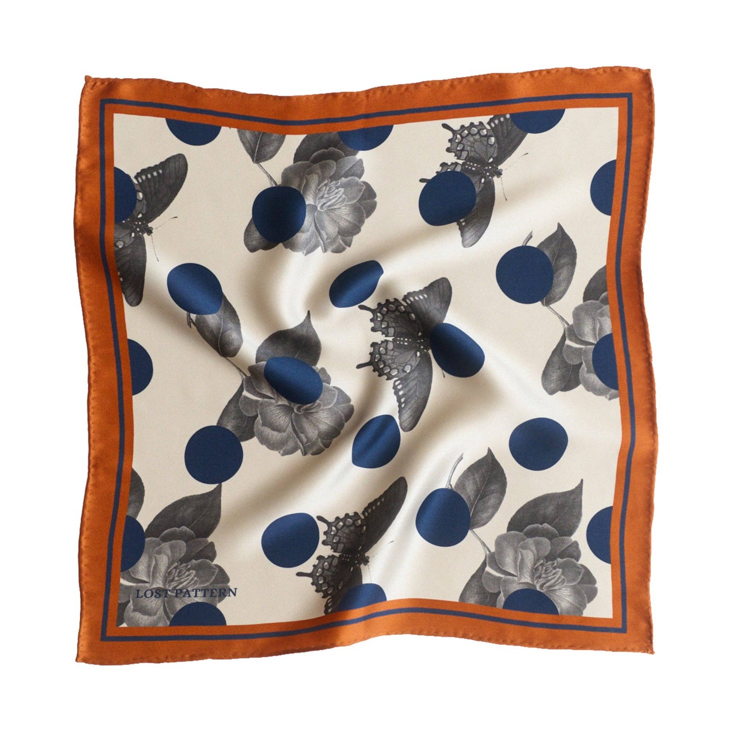 Noir Floral Silk Pocket Square - Lost Pattern NYC