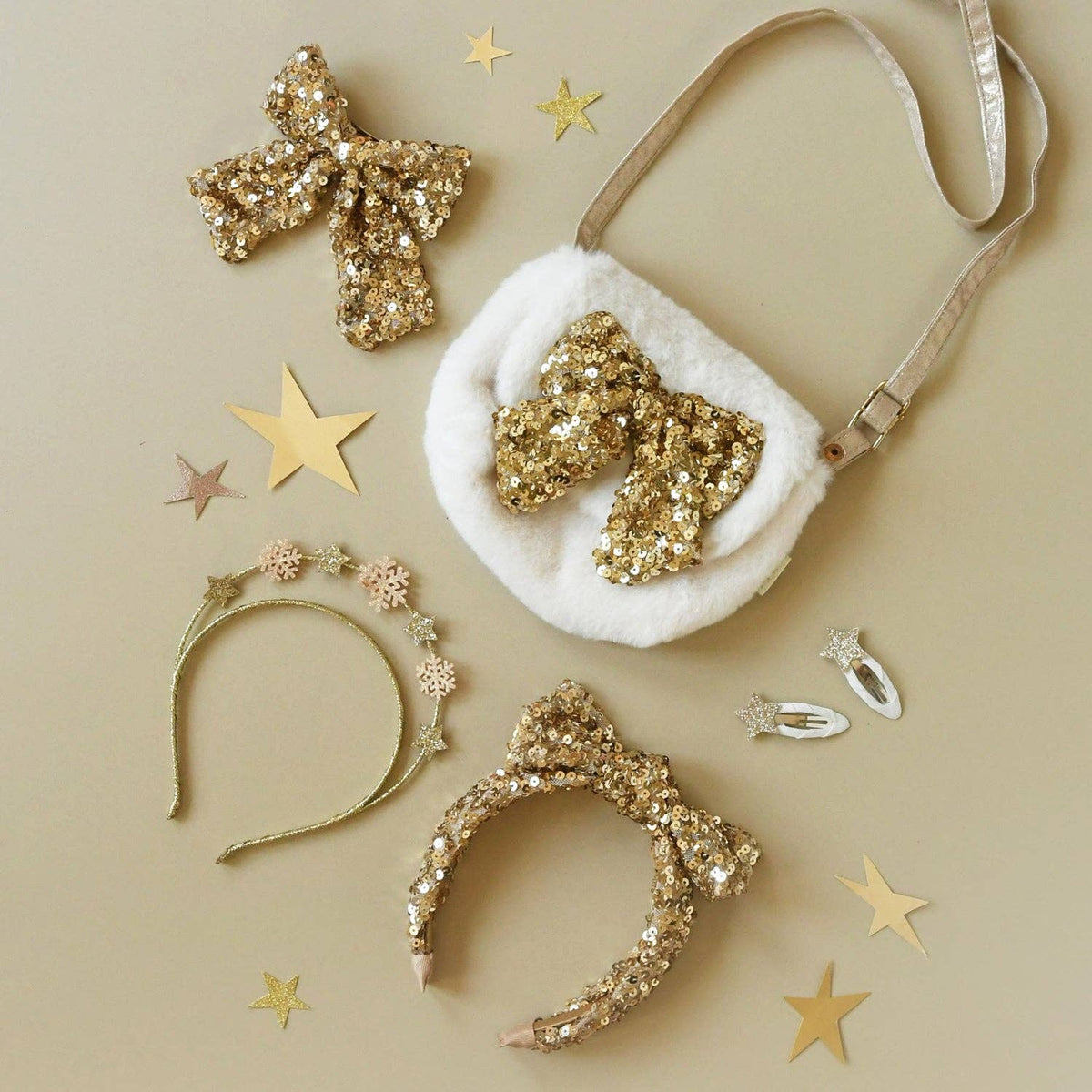 Sequin Bow Fluffy Bag - Rockahula Kids US