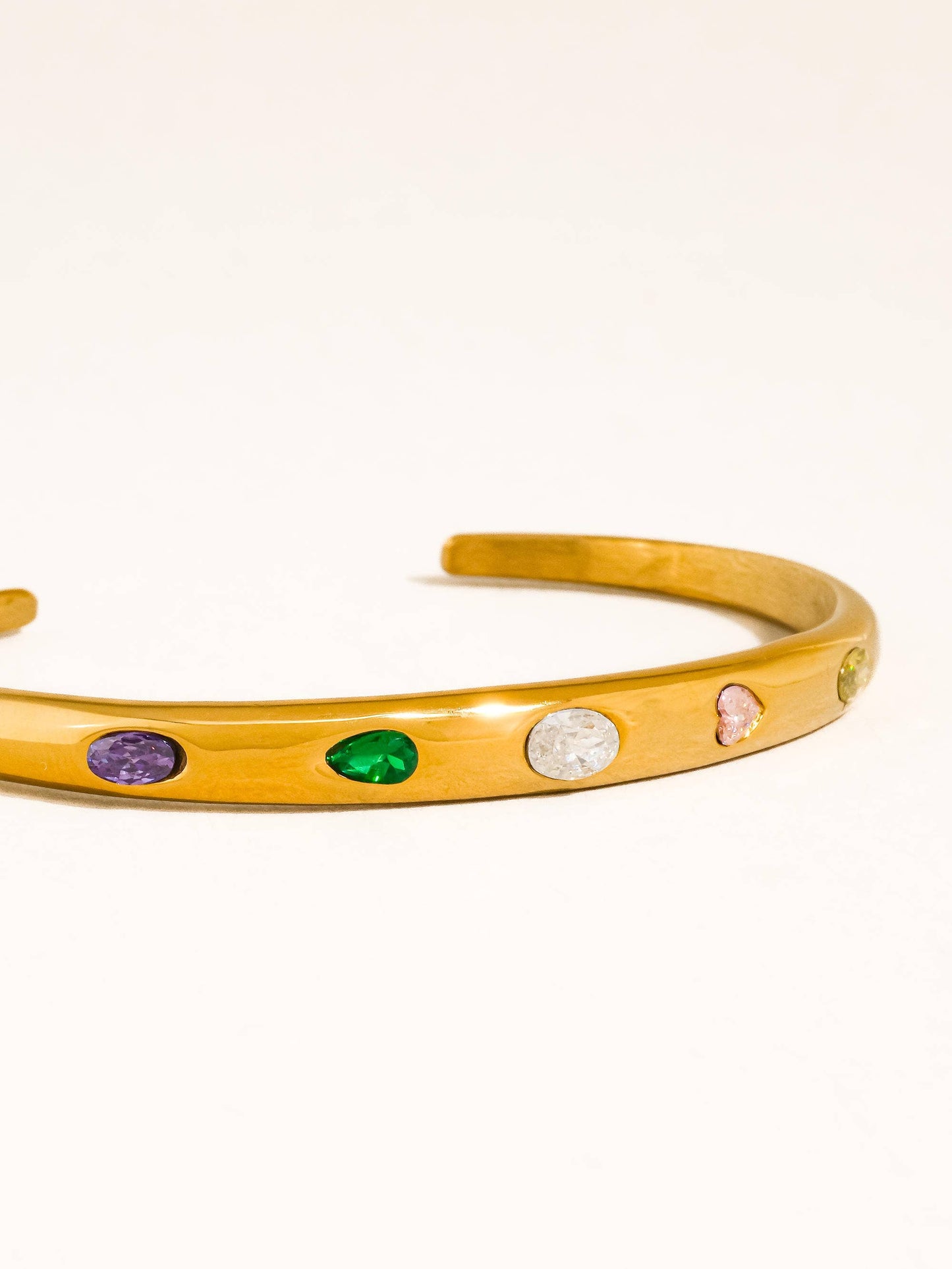 Juneau 18K Gold Non-Tarnish Multicolor CZ Bangle Flânerie by MAIQ