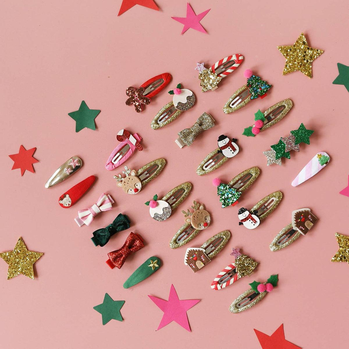 Stripy Christmas Tree Clips - Rockahula Kids US