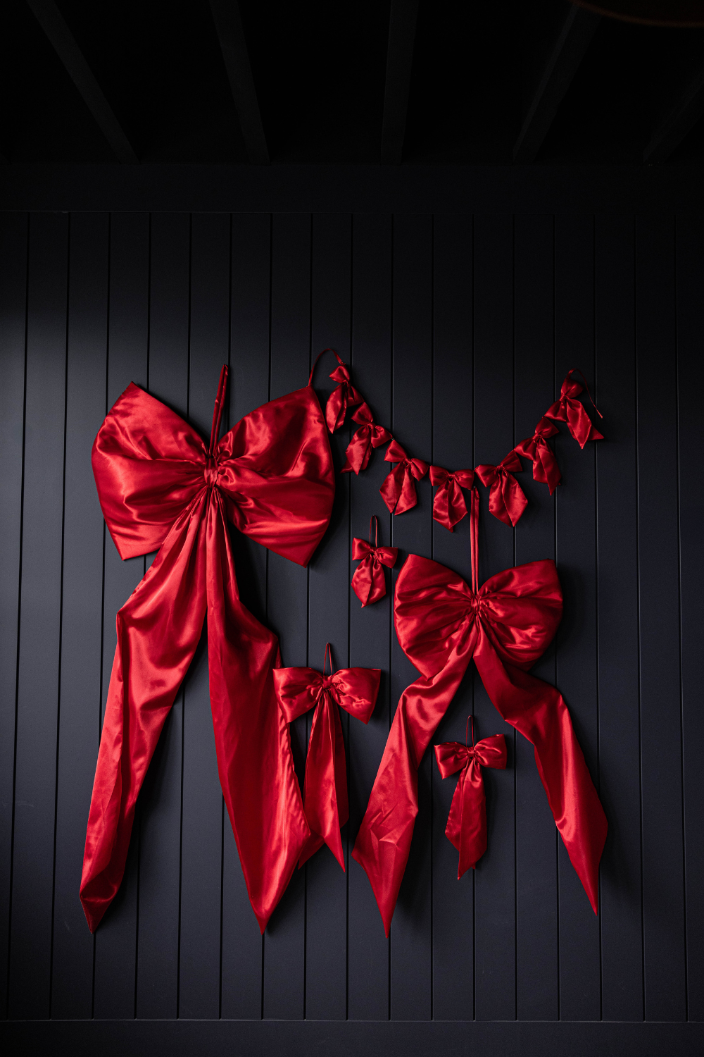 Bows Oversized Red Satin Fabric