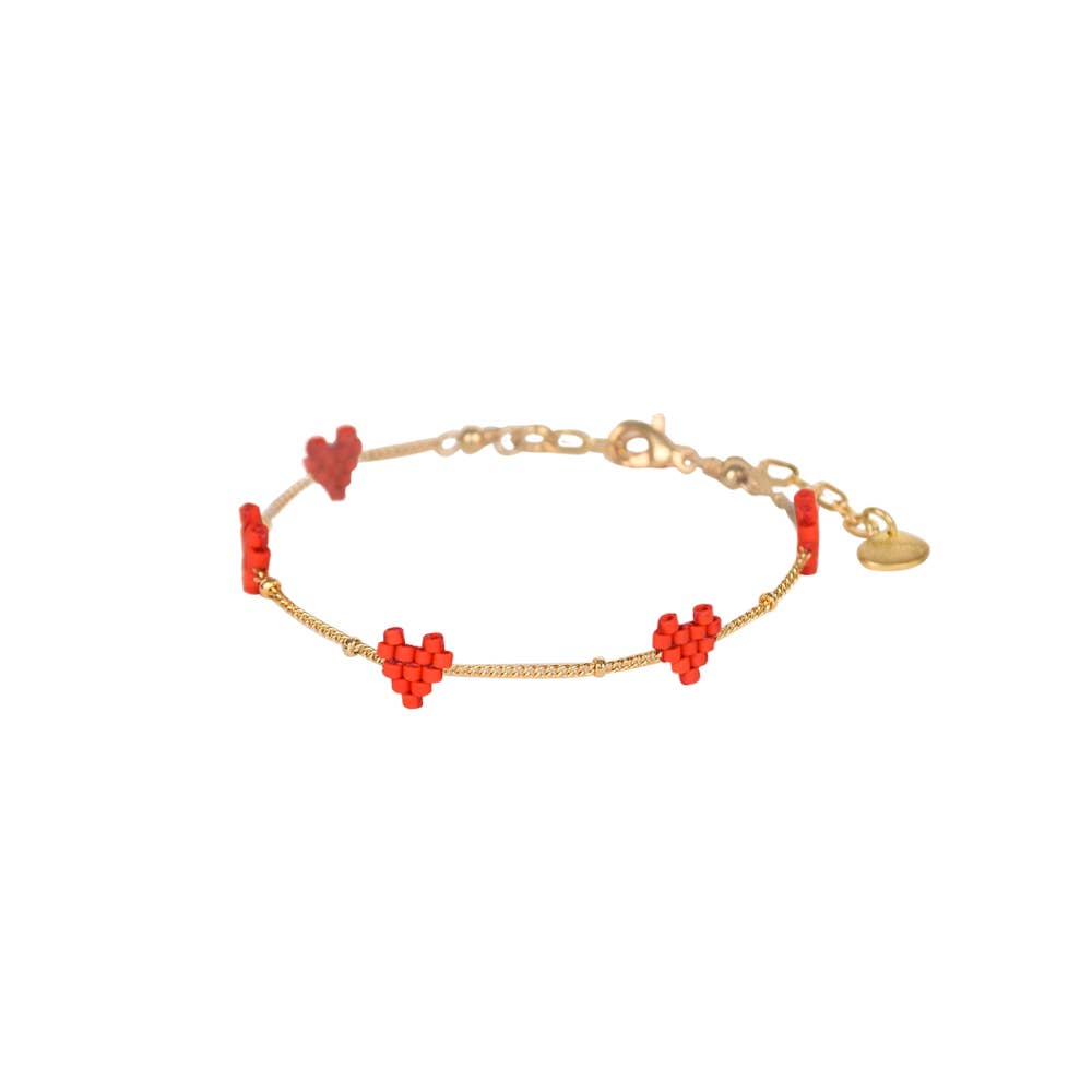 Red hearts chain Bracelet