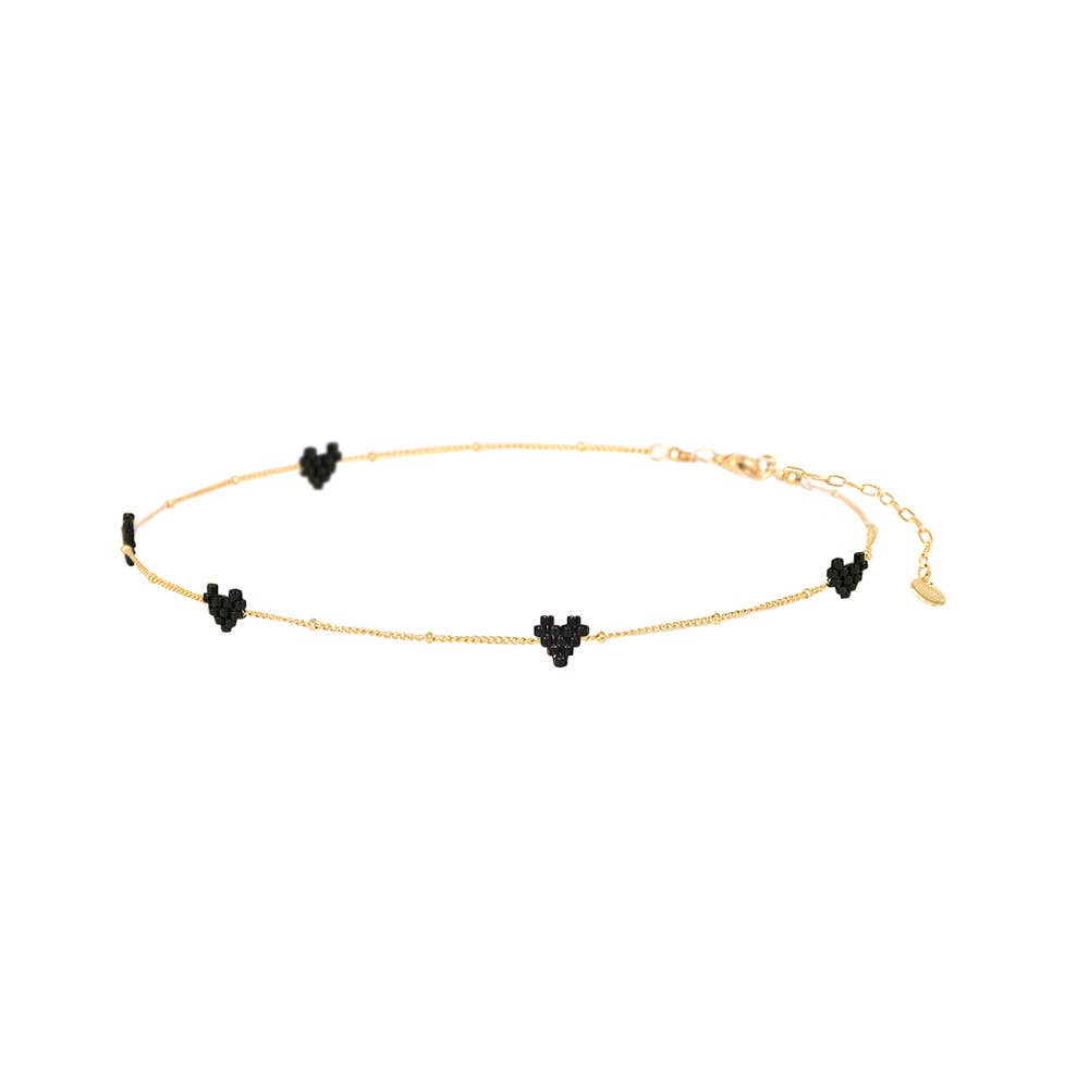 Mini Heart Black Necklace