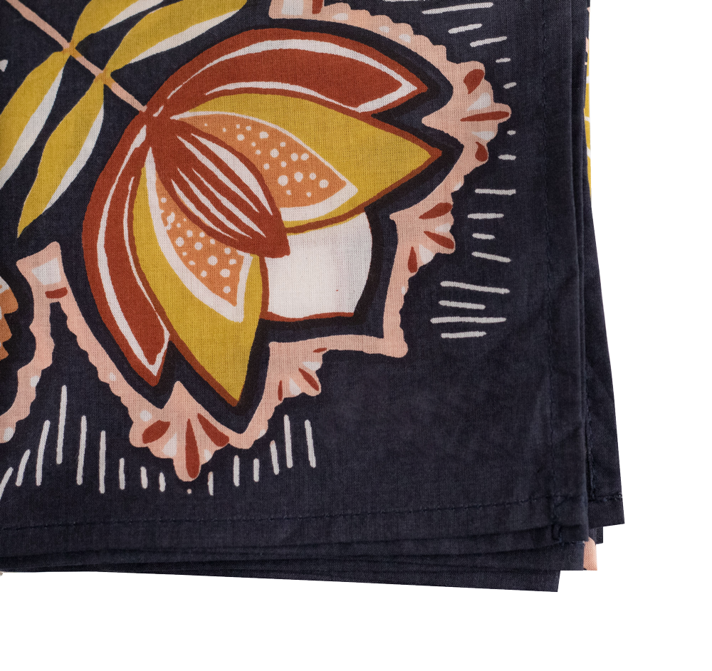 Navy and brown handkerchief