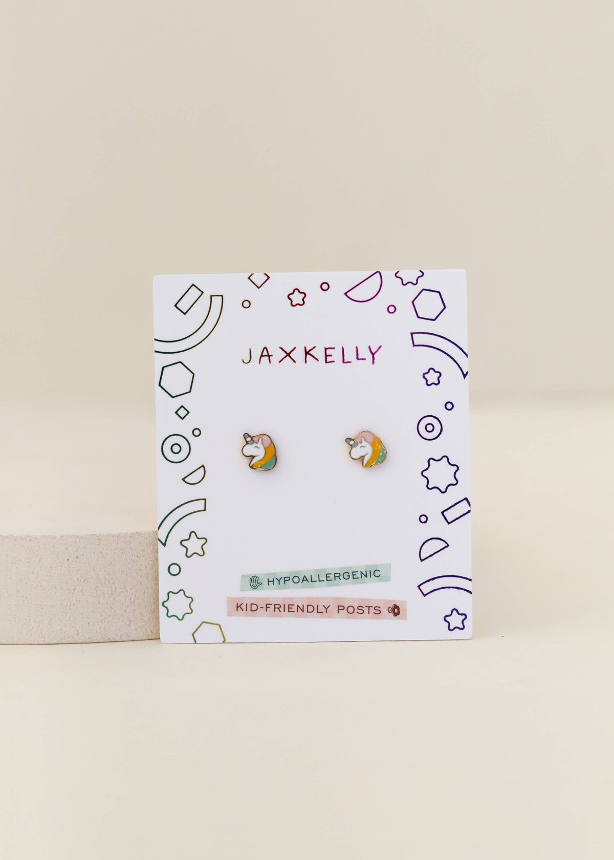 Unicorn Enamel Flat Back Kids Earrings - JaxKelly