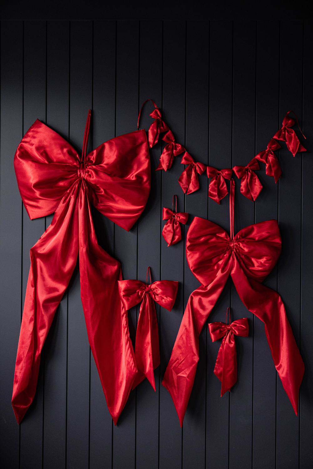 Bows Oversized Red Satin Fabric