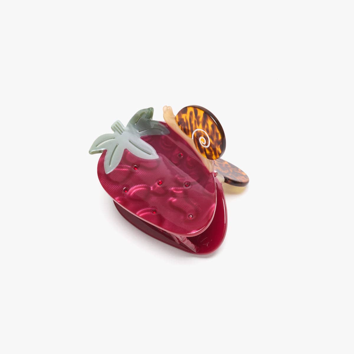 Strawberry Claw - Red Fruit Claw with Tortoise Acetate Snail