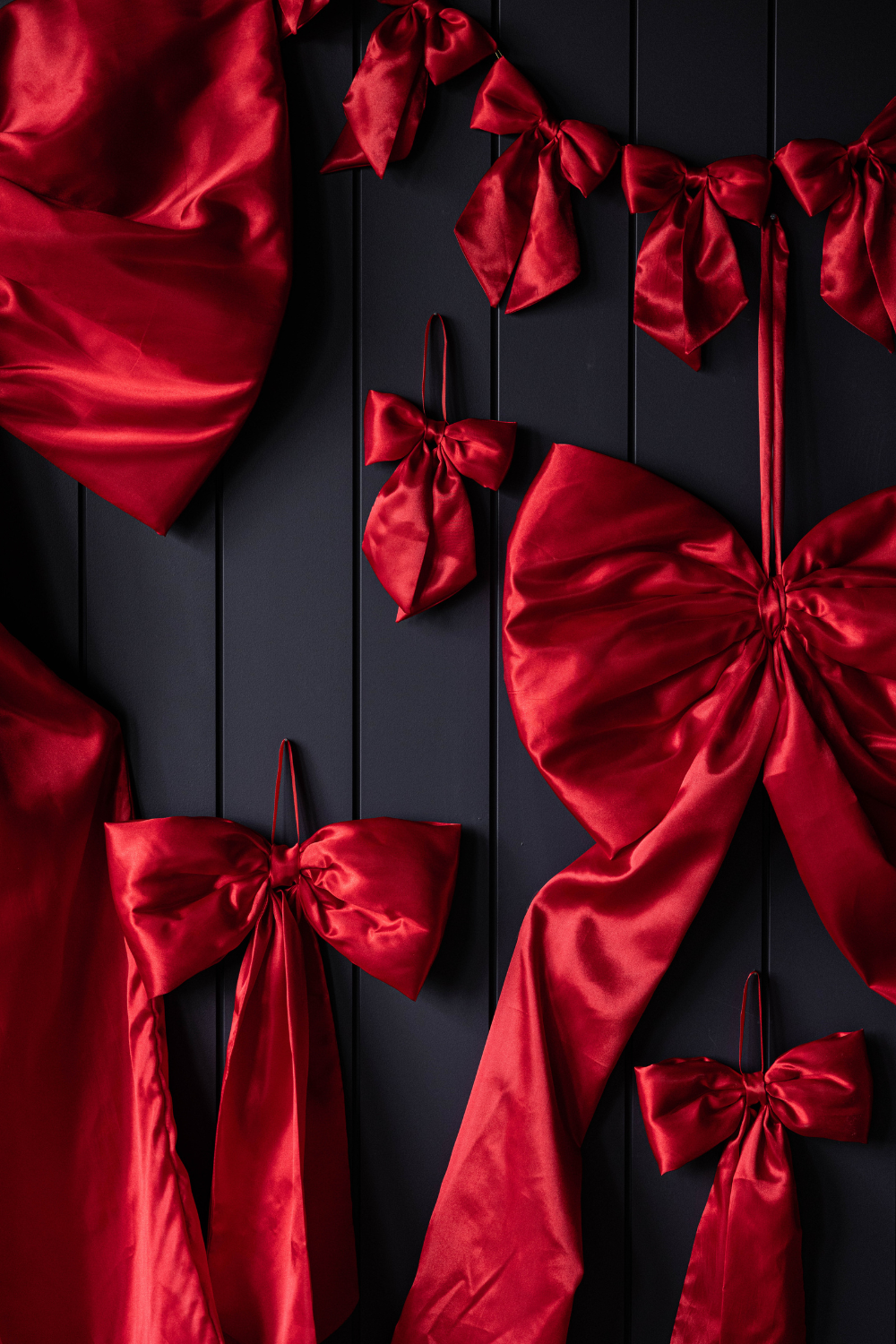 Bows Oversized Red Satin Fabric