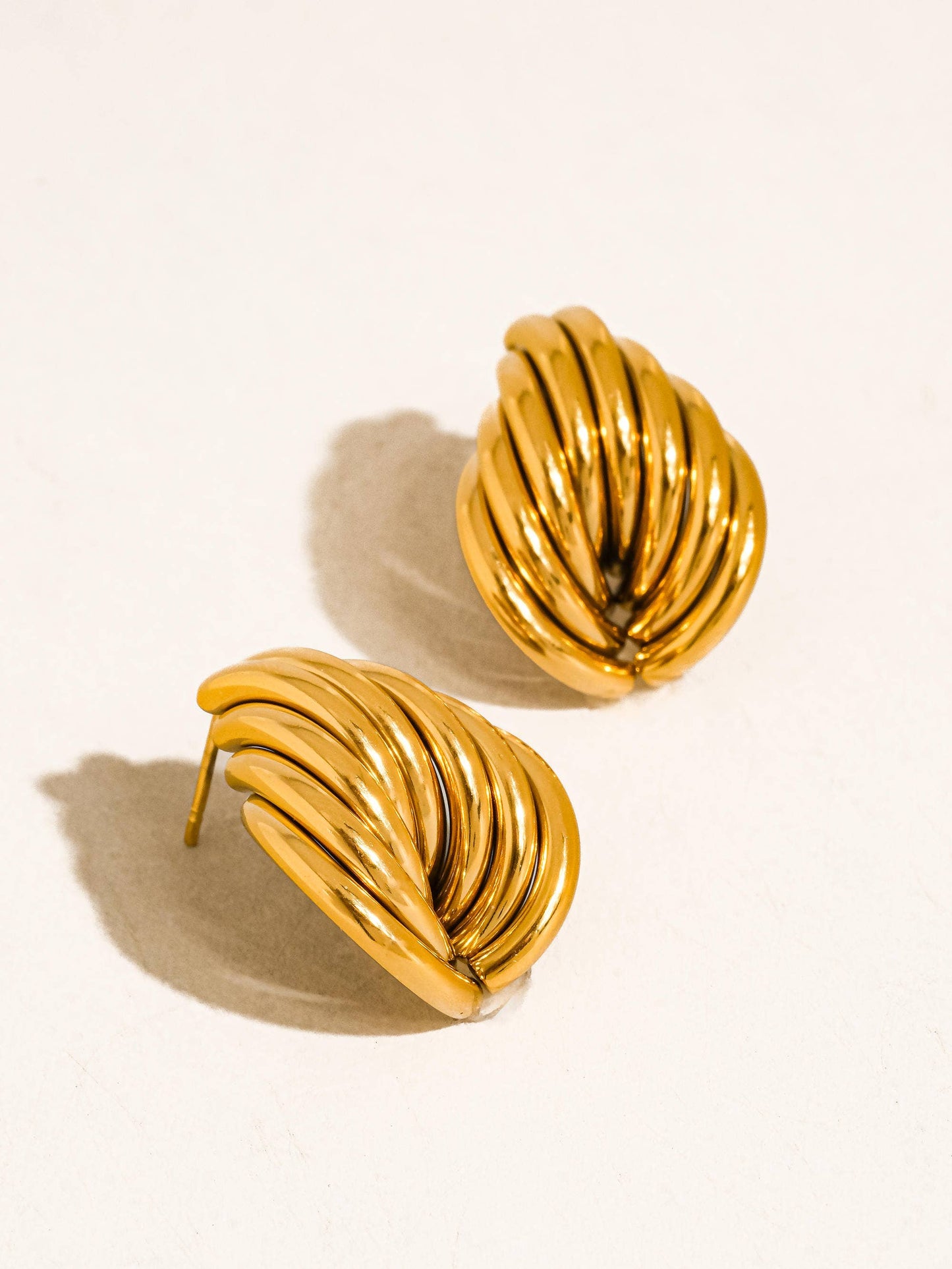 Lysandra 18K Gold Non-Tarnish Layered Teardrop Earrings