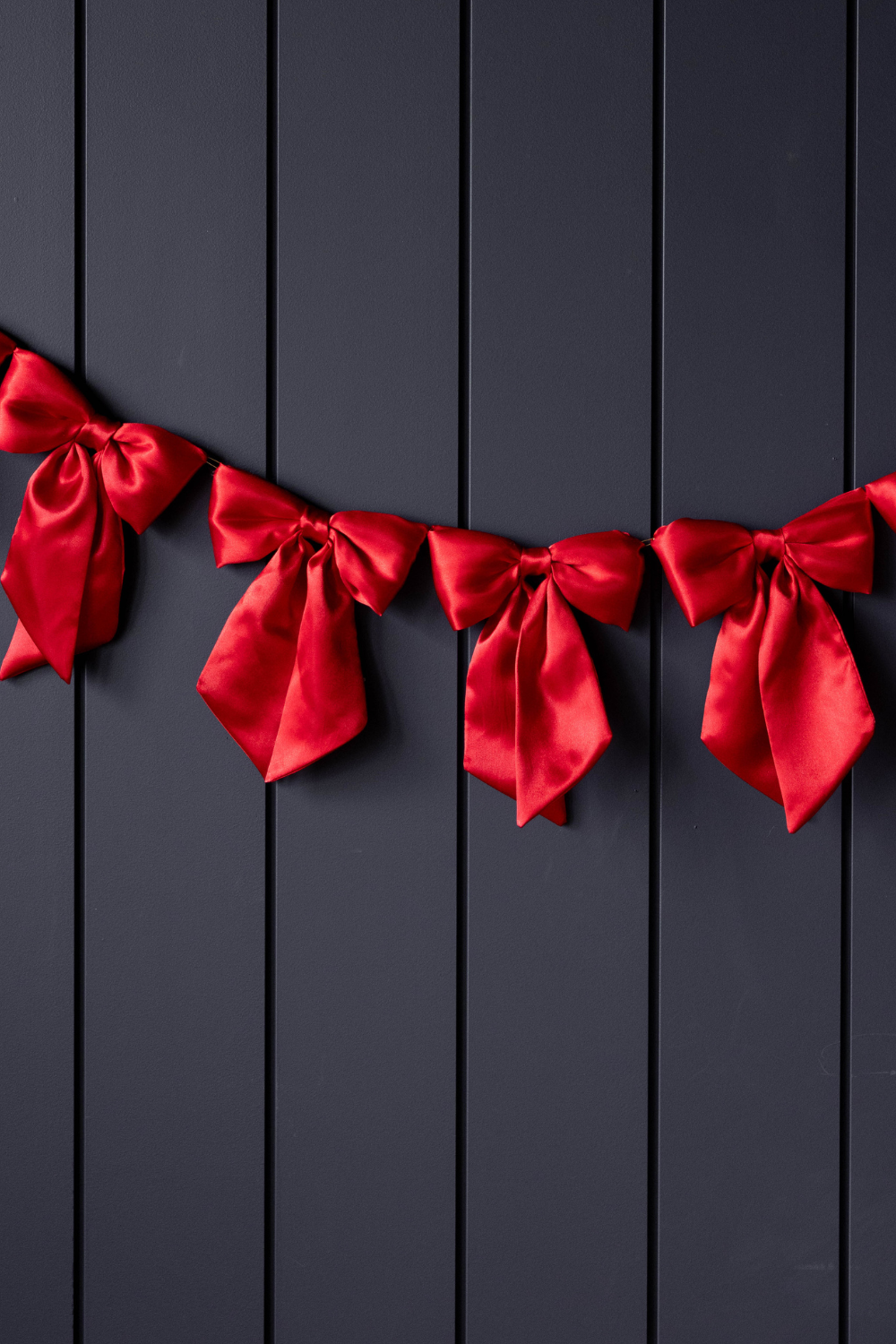 Bow Garland Red Satin Fabric