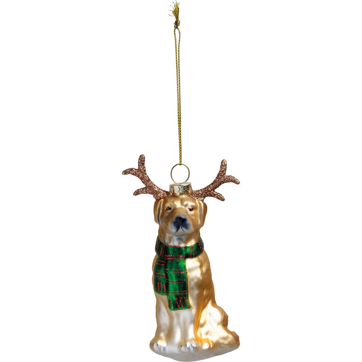 Dog And Antlers Ornament