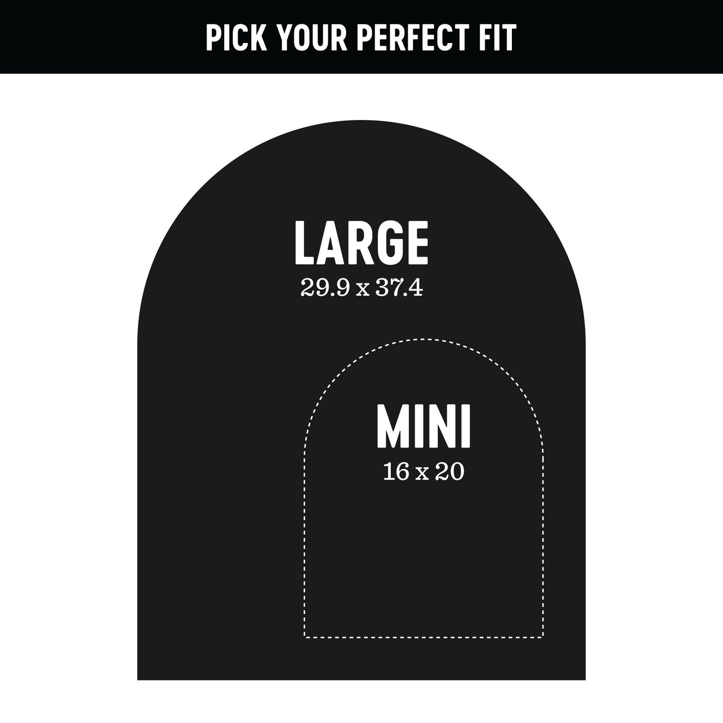 Black Mini Arch Magnetic Wall Decal - The Type Set Co.