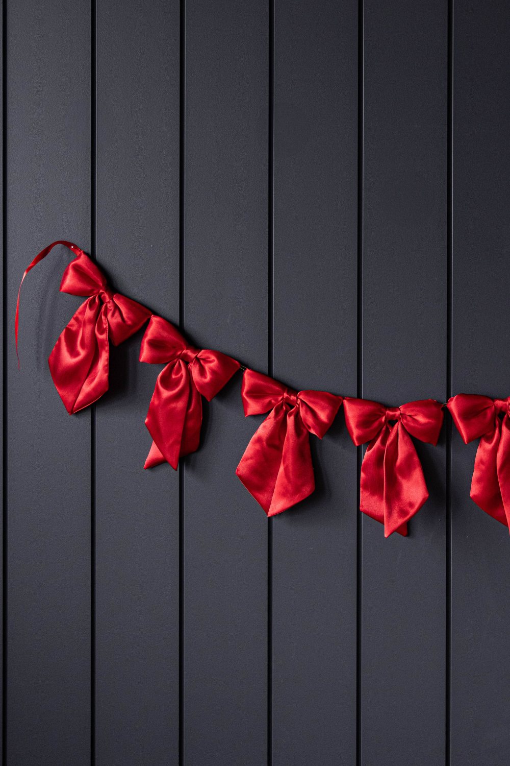 Bow Garland Red Satin Fabric