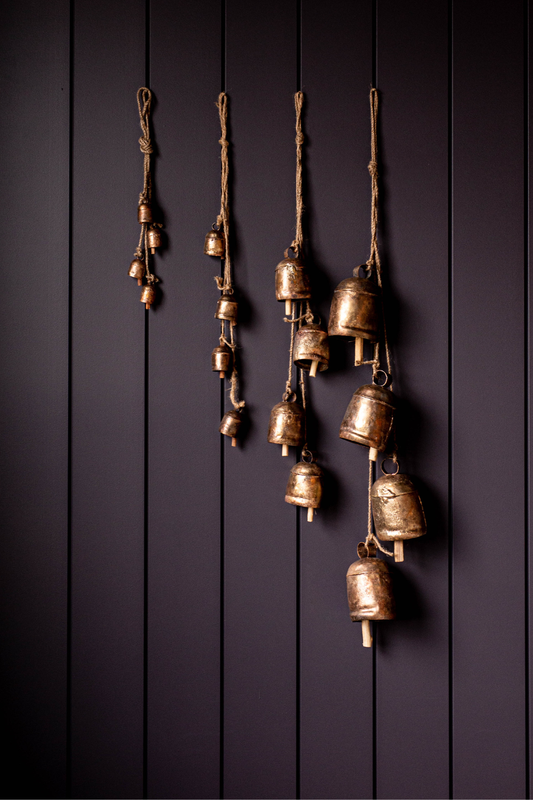 Hanging Vintage Inspired Iron Bell Cluster Christmas Decor
