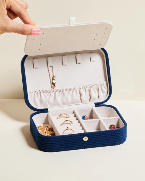 Brigitte corduroy travel jewelry box