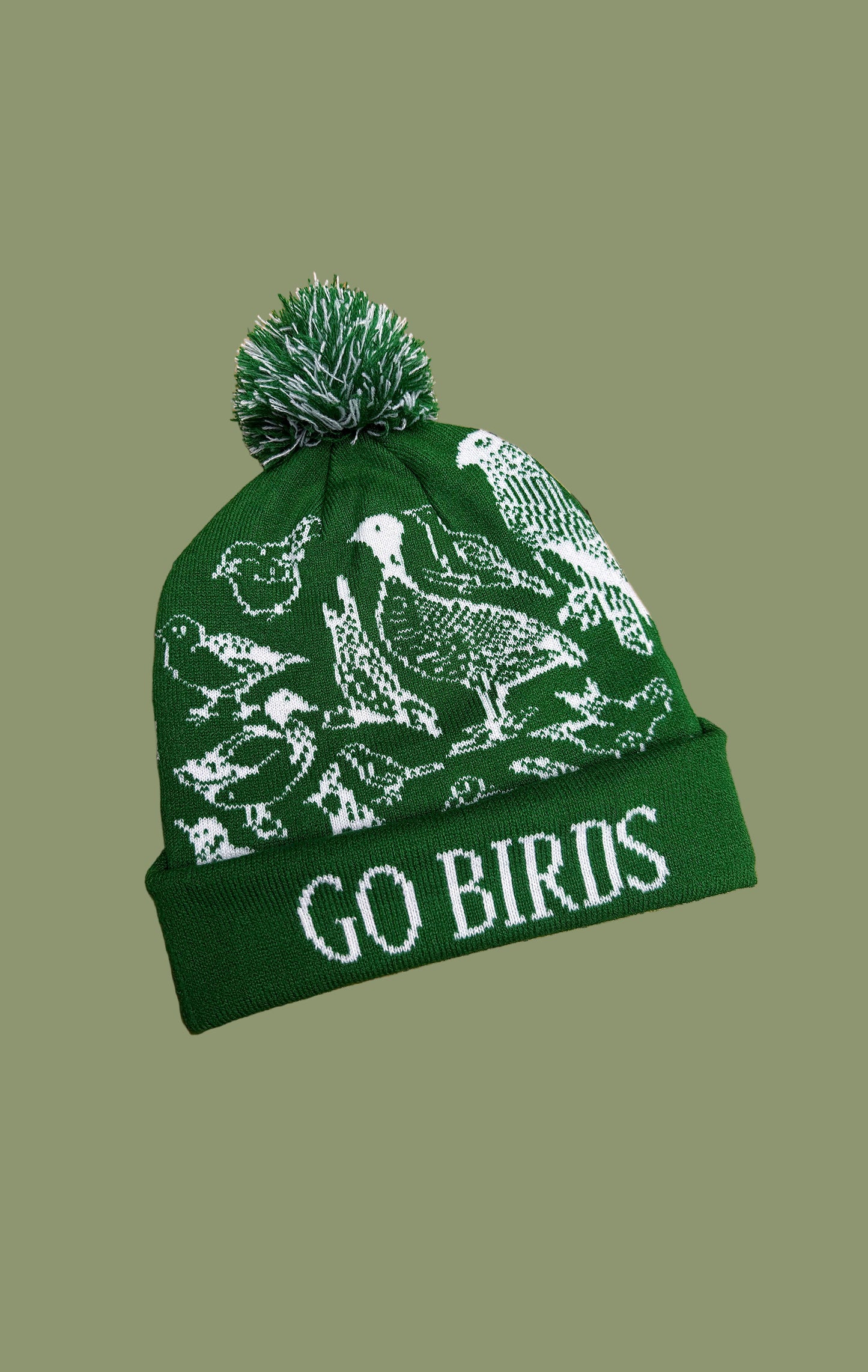Birds Fan Pom Pom Beanie