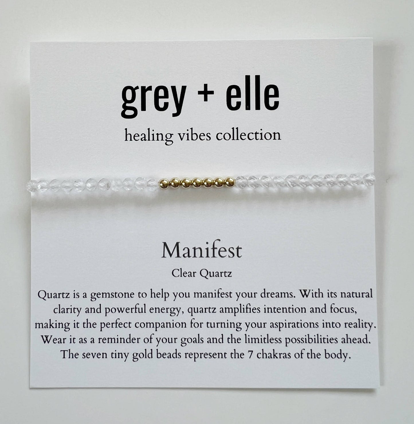 MANIFEST BRACELET - grey + elle - Healing Vibes Collection