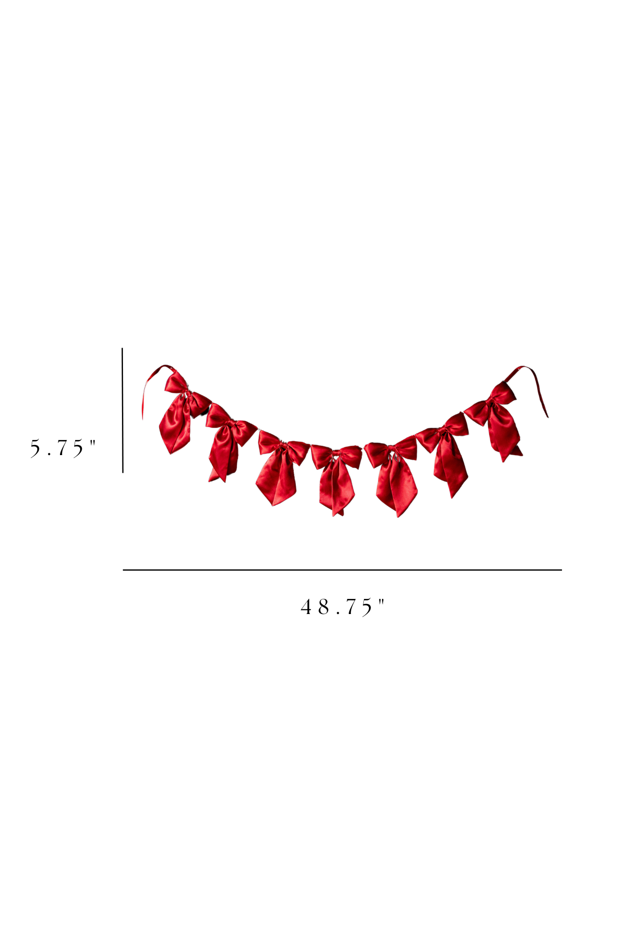 Bow Garland Red Satin Fabric
