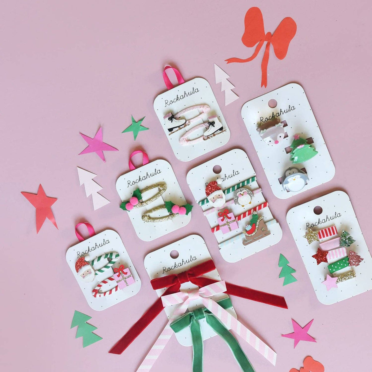 Festive Christmas Claw Clips 3 Pack - Rockahula Kids US