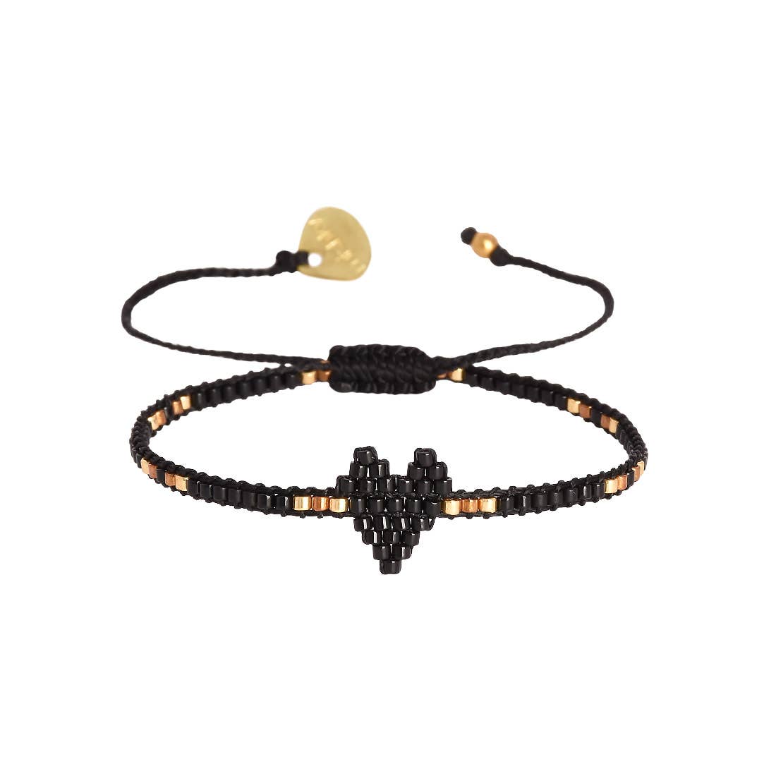 Black Corded Heart Bracelet