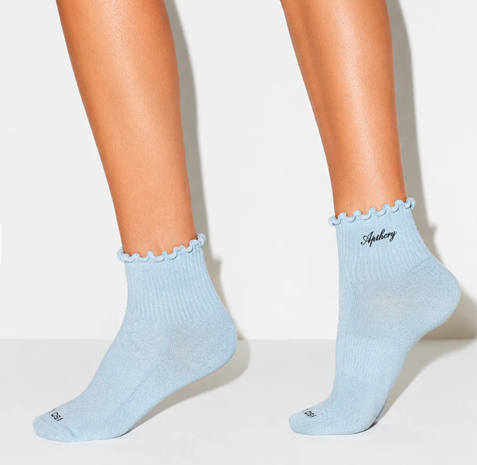 Light Blue - Apthcry lettuce edge sock