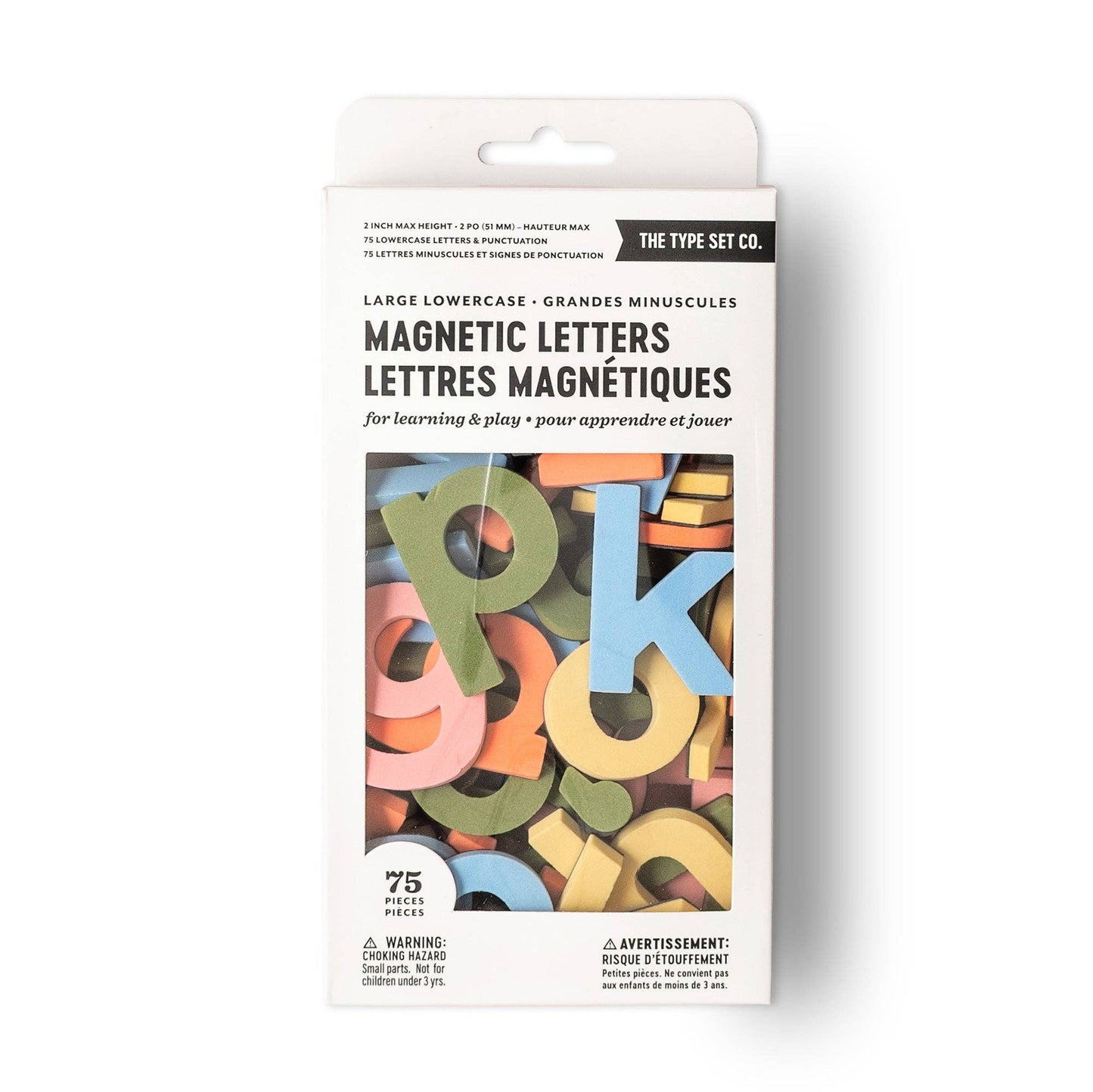Rainbow Mod Letters - The Type Set Co. - 2" 75pc Lowercase Magnetic Letters