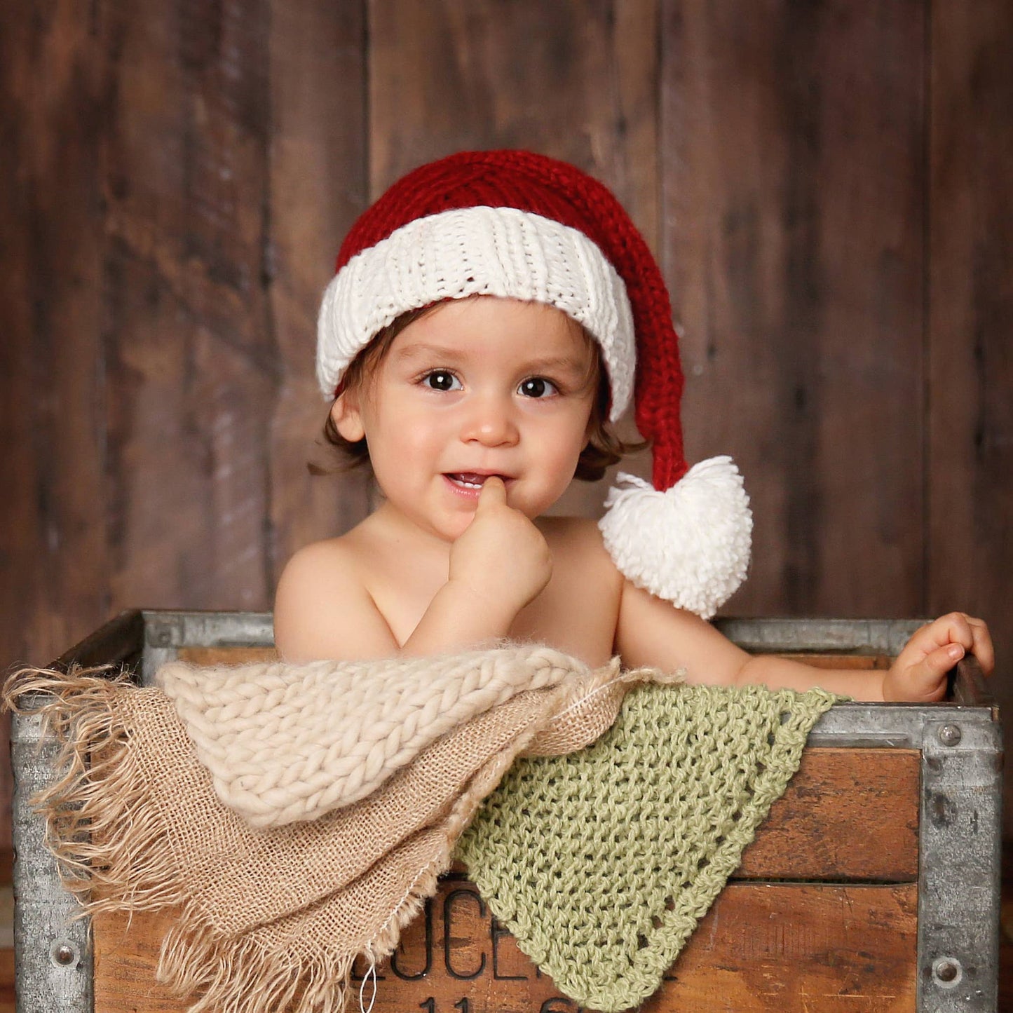 Santa Hat Kids Baby Christmas Holiday Gift - The Blueberry Hill