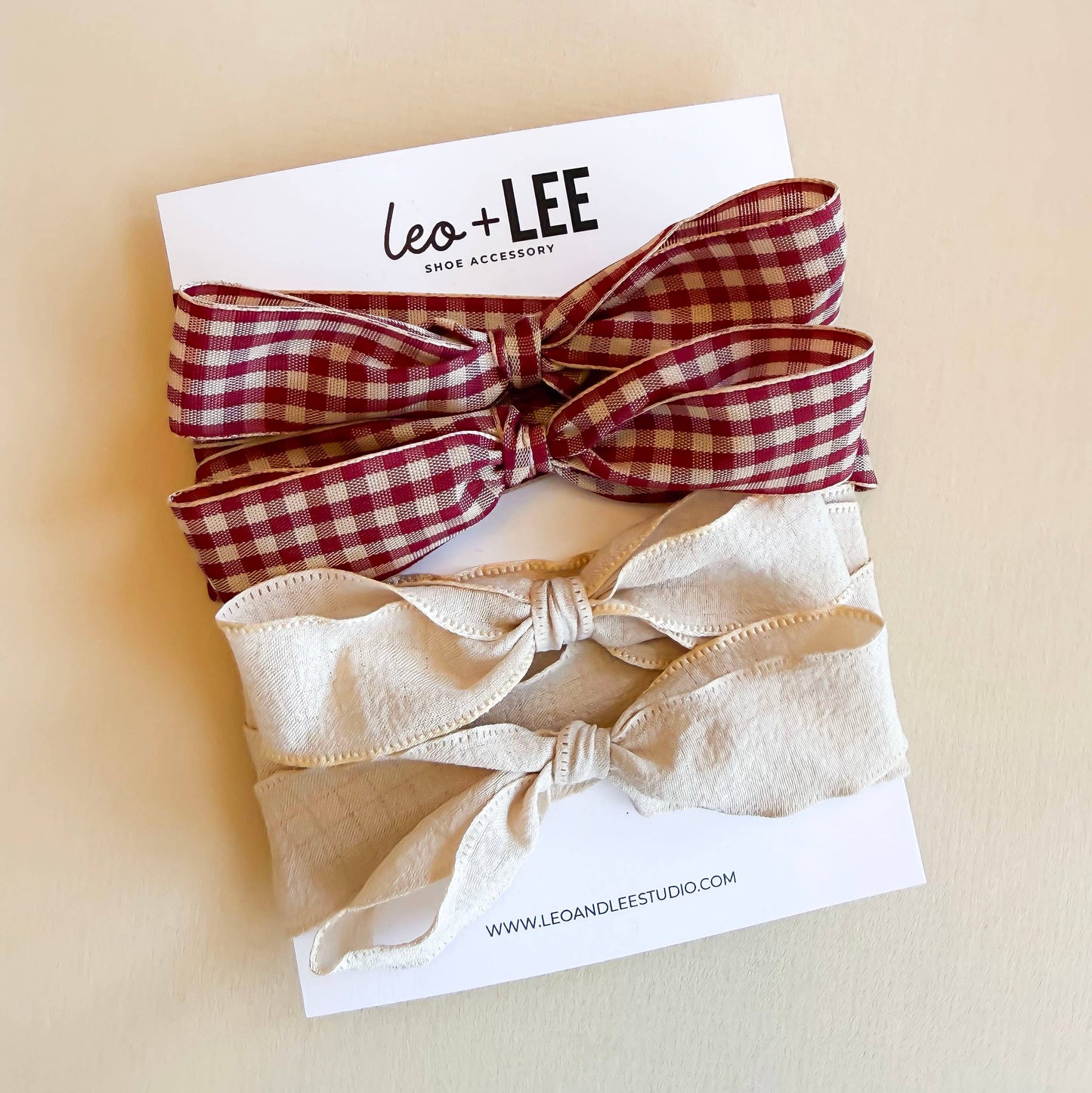 Gingham Shoe Lace Sets– Ribbon Bow Shoe Accessories