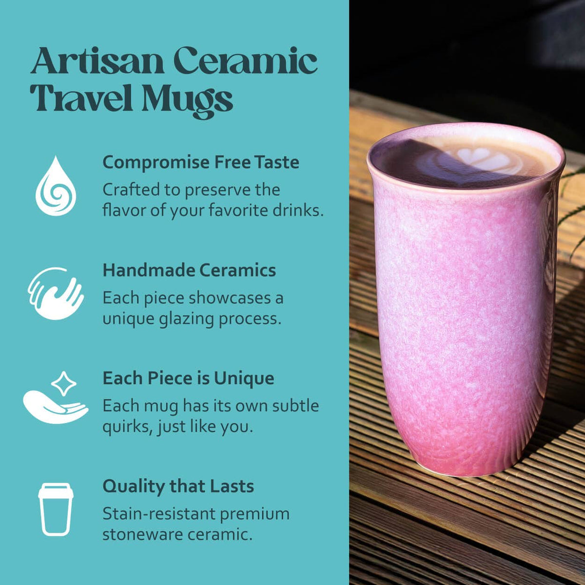 Astral Bloom Ceramic Travel Cup 16oz - Nova Ceramics Travel Mugs