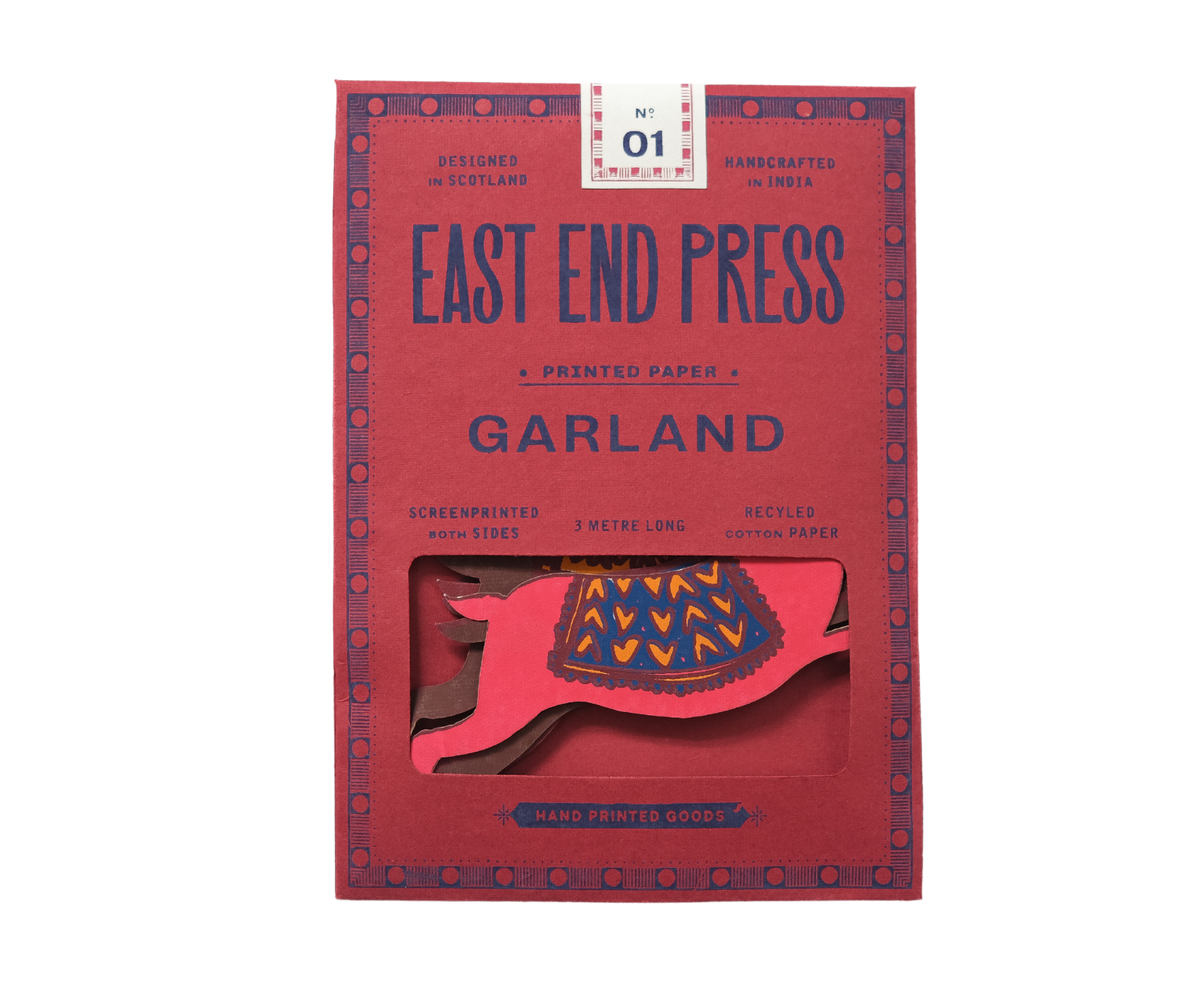East End Press - REINDEERS SEWN GARLAND