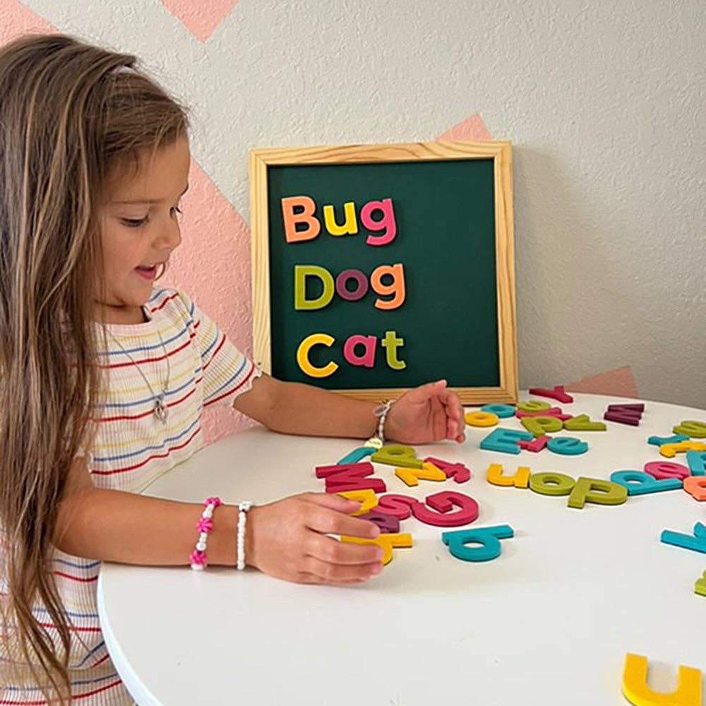 Rainbow Pop Letters - The Type Set Co. - 2" 75pc Lowercase Magnetic Letters