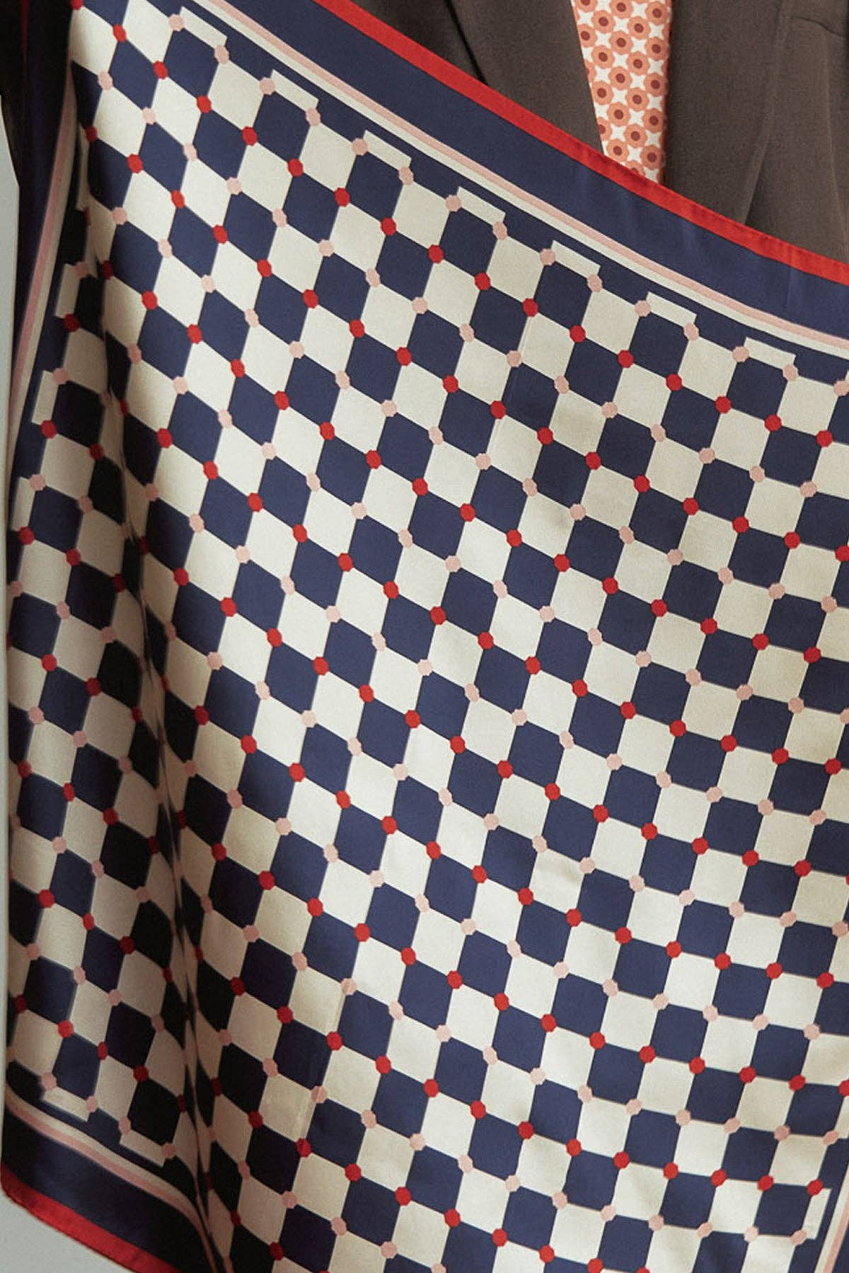 Checkerboard Silk Bandana - Blue - Lost Pattern NYC