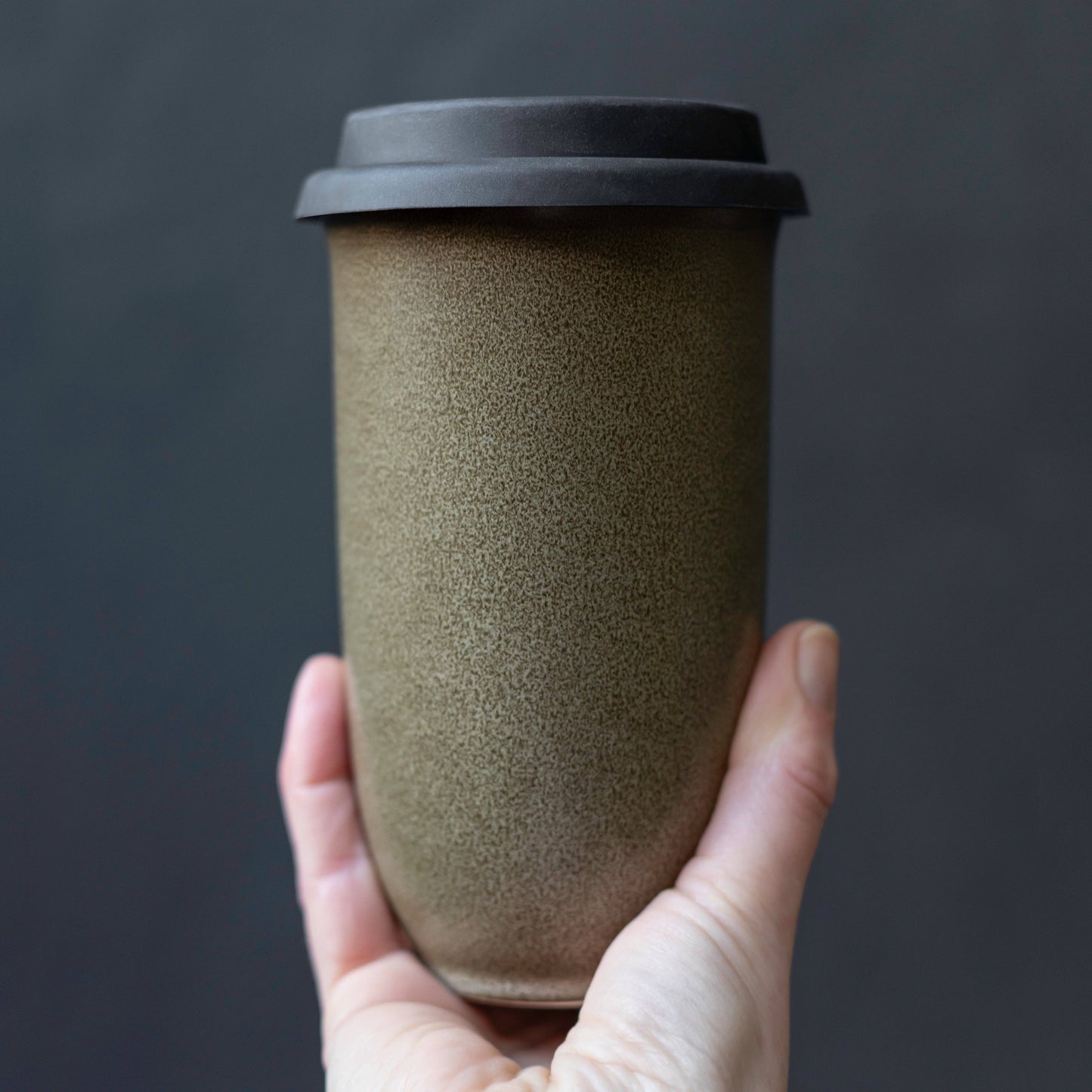 Brown Nova Ceramics Travel Mugs - Mantle Ceramic Travel Cup 16oz | Reusable Coffee Cup