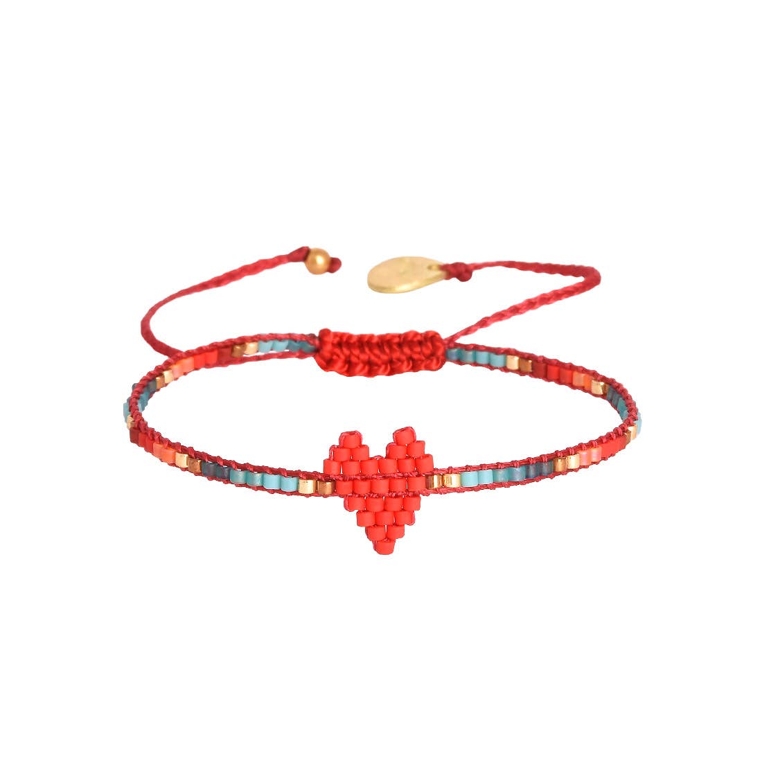 Red Corded Heart Bracelet