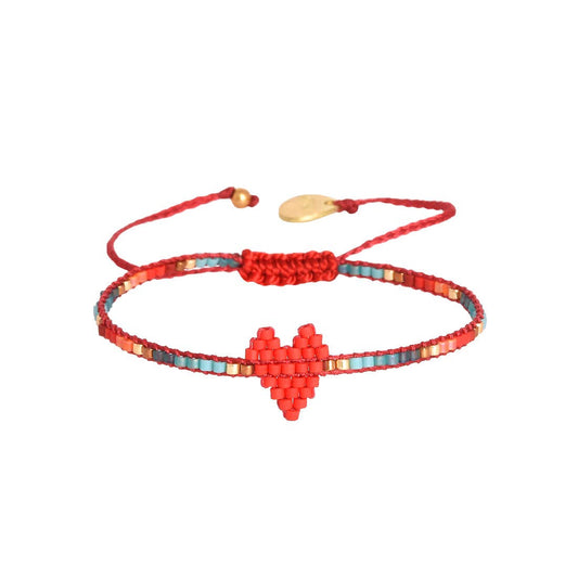 Red Corded Heart Bracelet