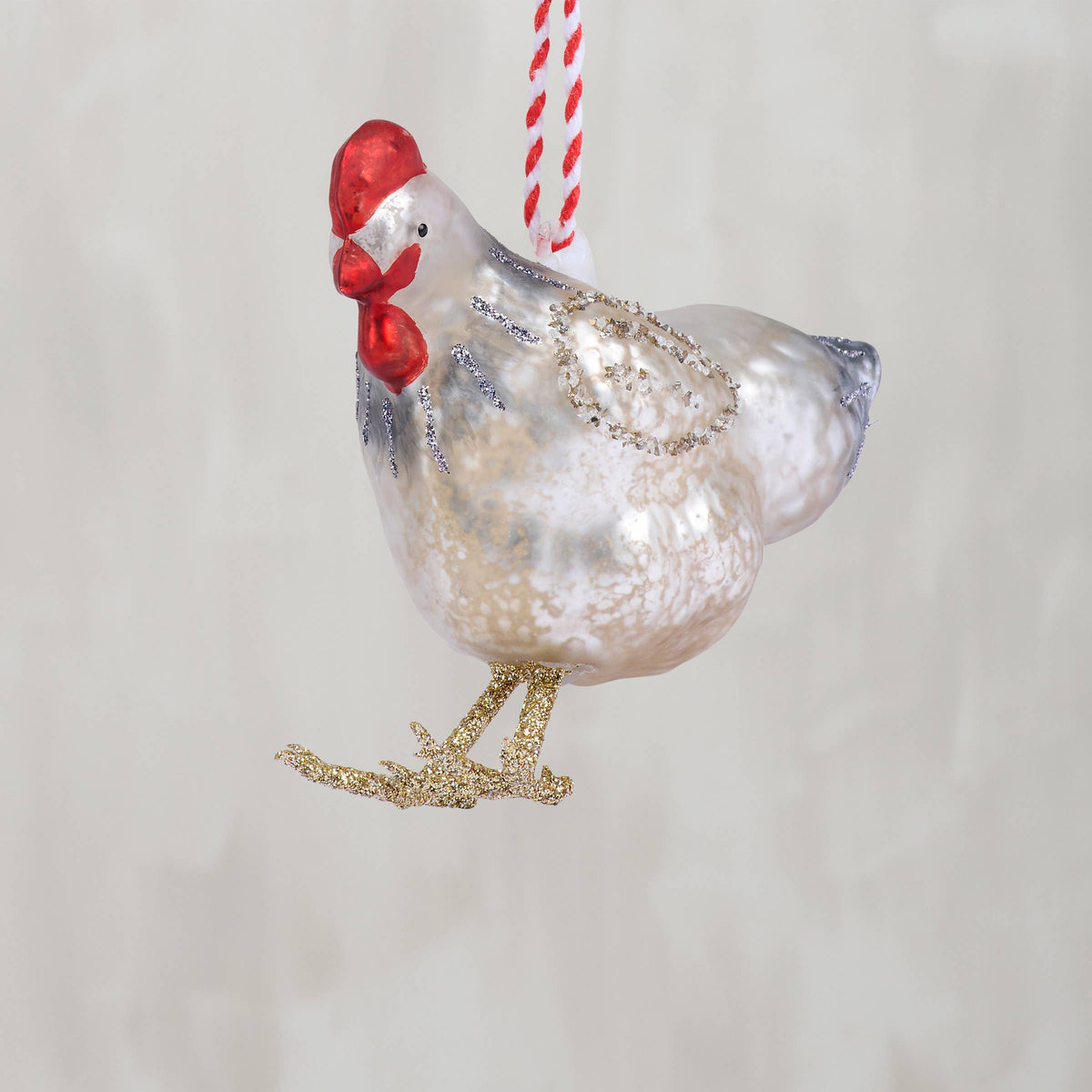 Rooster Glass Ornament - Primitives by Kathy