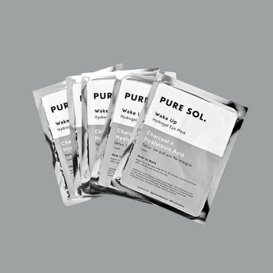 Wake Up Charcoal + Hyaluronic Acid Under Eye Mask - PURE SOL.