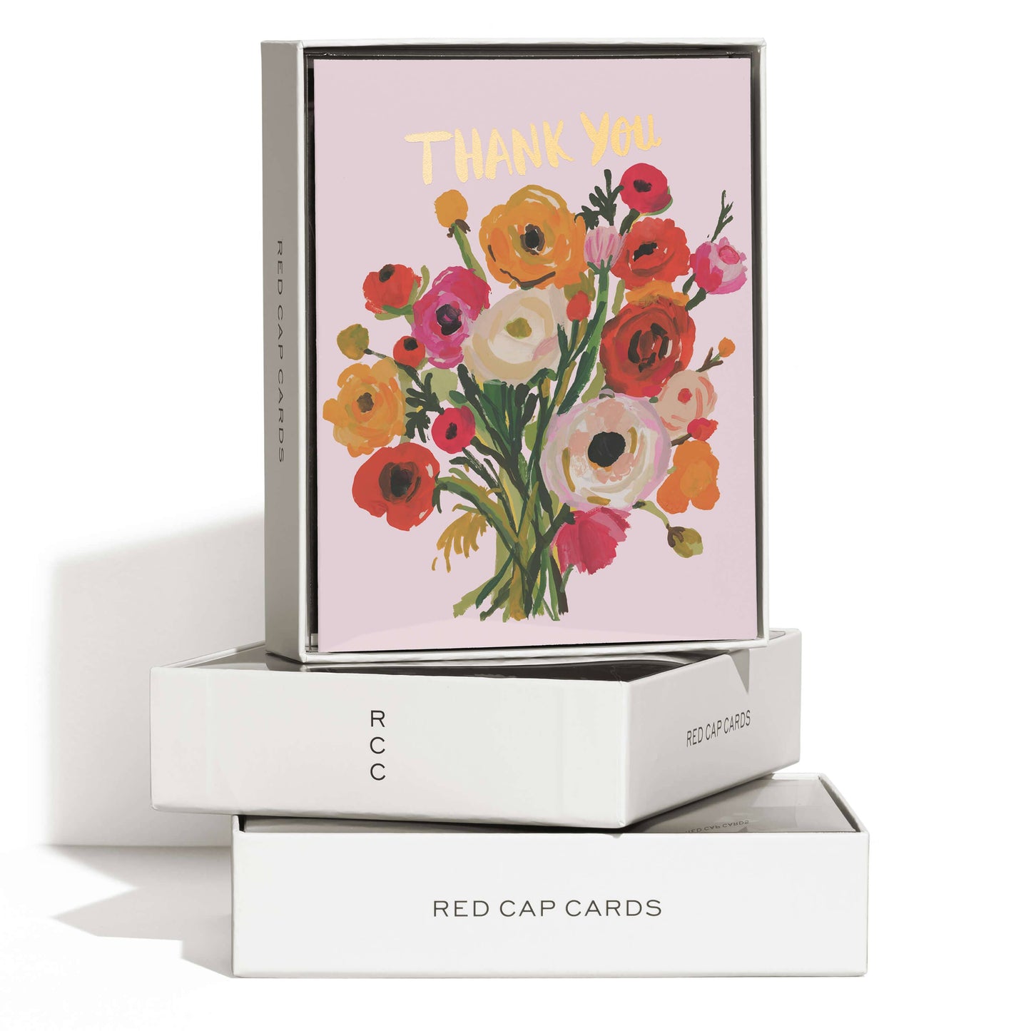 Ranunculus Bouquet Red Cap Cards