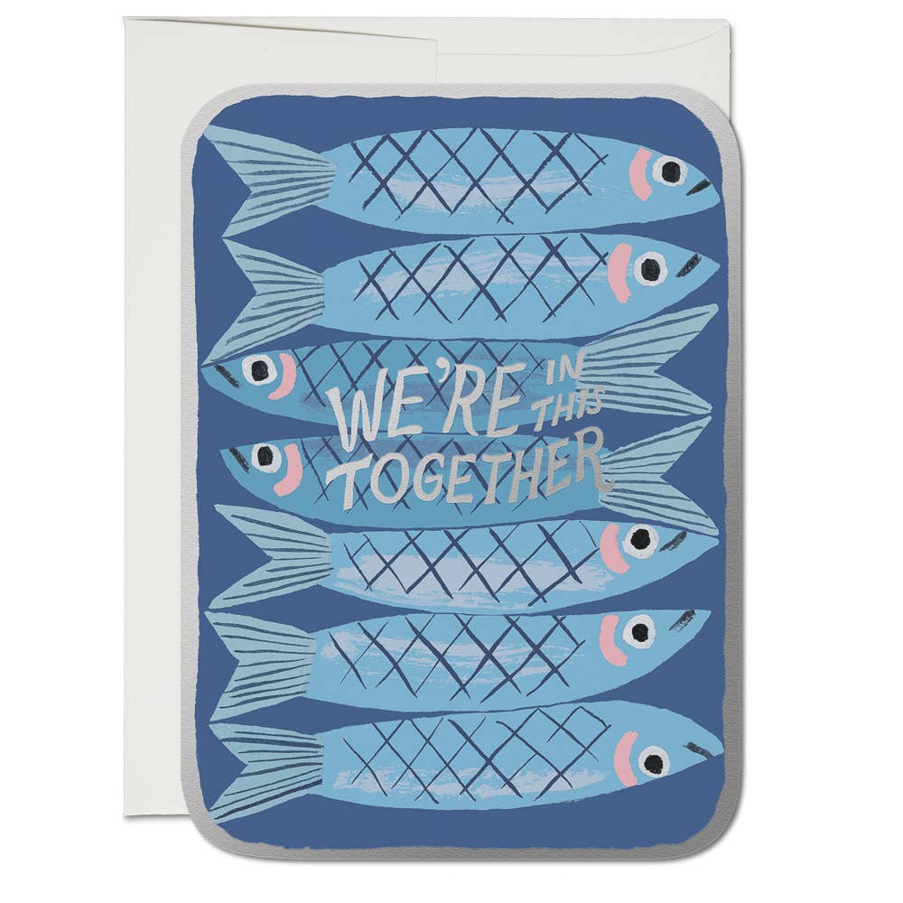 Sardines encouragement greeting card Red Cap Cards