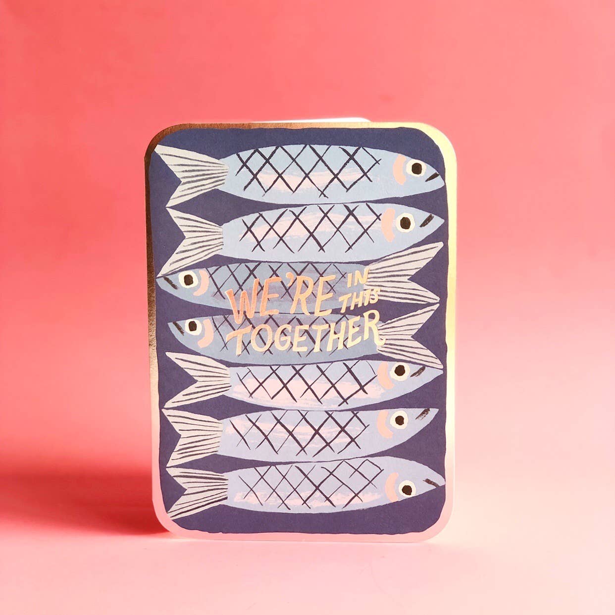 Sardines encouragement greeting card Red Cap Cards