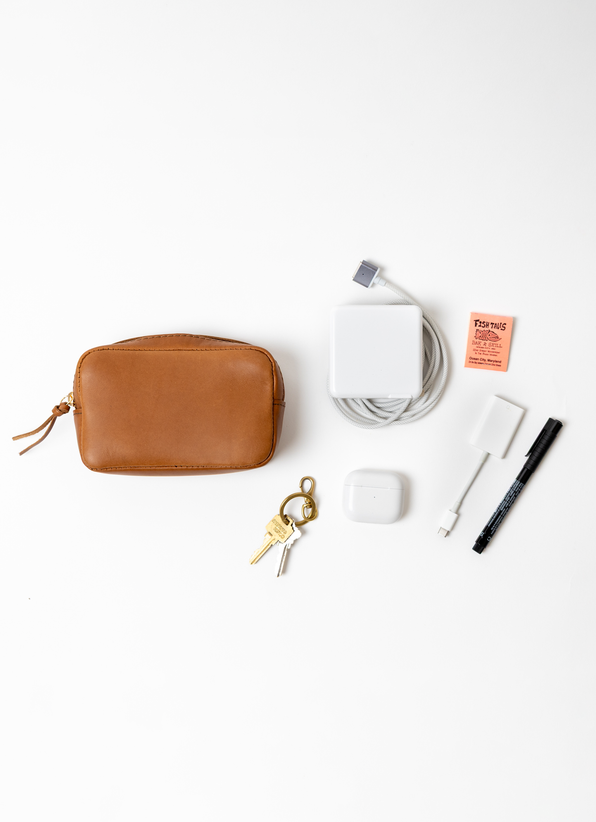 Full-Grain Leather Gadget Bag